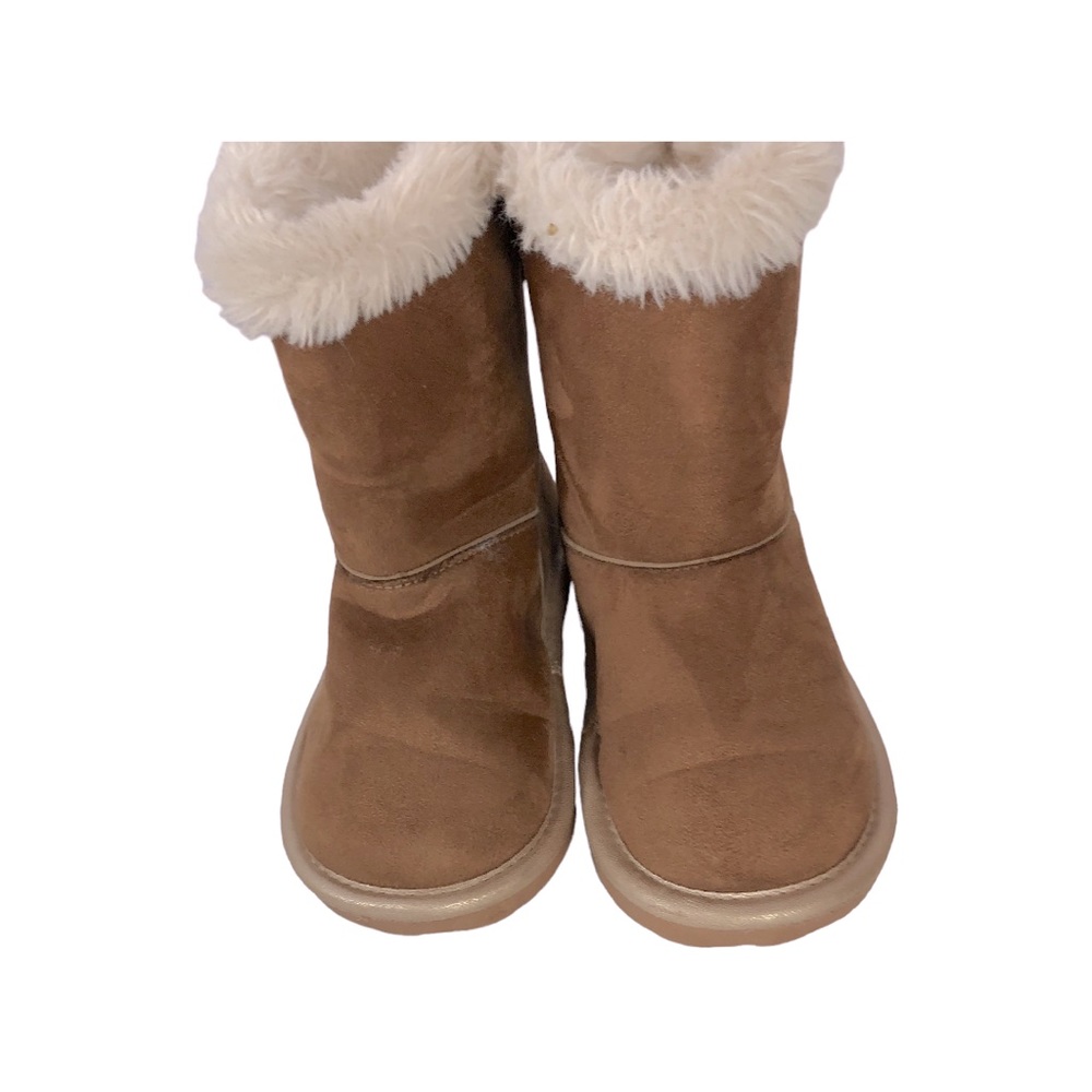 RAMPAGE. Girls Toddler Light Brown Suede Faux Fur Lining Bootie Size 8M - Picture 5 of 5